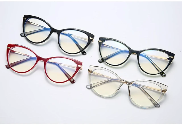 Alt view image 6 of 7 - Blue Light Blocking Glasses Women Anti Eye satrain Computer Cat eye Eyeglasses Cateye Clear Frame (Black)
