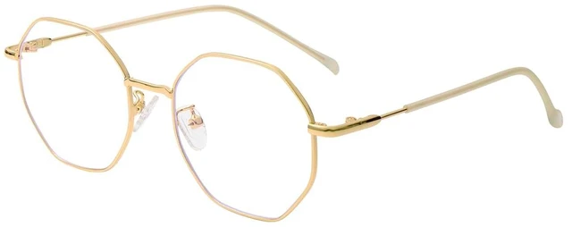 Alt view image 2 of 7 - Blue Light Glasses for Women Men Vintage Octagonal Metal Frame Computer Glasses (Gold)