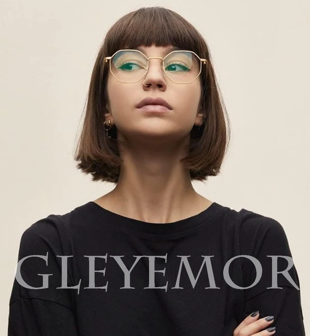 Alt view image 3 of 7 - Blue Light Glasses for Women Men Vintage Octagonal Metal Frame Computer Glasses (Gold)