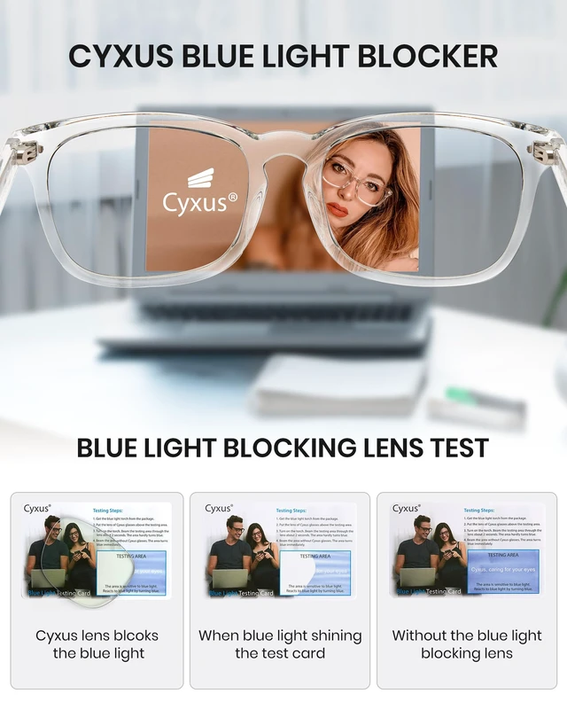 Alt view image 2 of 7 - Clear Blue Light Glasses for Women Men Reduce Eye Strain 8082T34