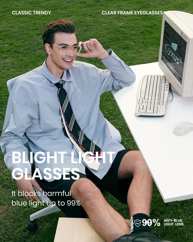 Alt view image 4 of 7 - Clear Blue Light Glasses for Women Men Reduce Eye Strain 8082T34