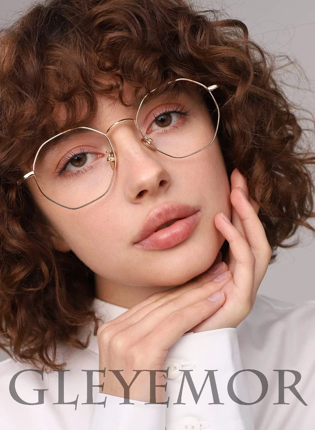 Alt view image 5 of 7 - Blue Light Glasses for Women Men Vintage Octagonal Metal Frame Computer Glasses (Gold)