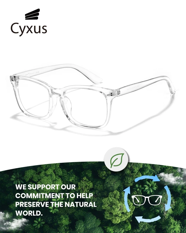 Alt view image 6 of 7 - Clear Blue Light Glasses for Women Men Reduce Eye Strain 8082T34