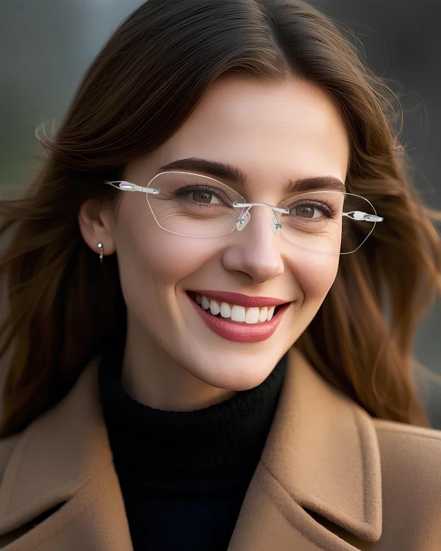 Alt view image 6 of 7 - Rimless Reading Glasses for Women 2.75 | Blue Light Blocking | Lightweight 16g Metal Frame | Computer Readers for Eye Strain Relief | 4 Colors