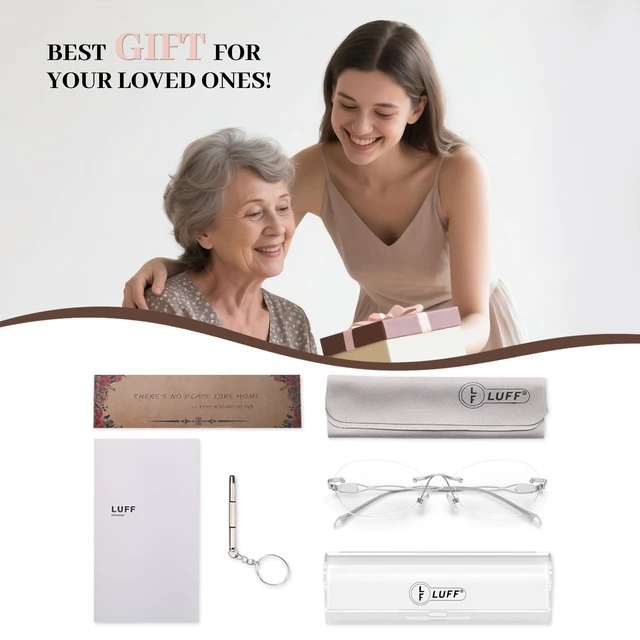 Alt view image 7 of 7 - Rimless Reading Glasses for Women 2.75 | Blue Light Blocking | Lightweight 16g Metal Frame | Computer Readers for Eye Strain Relief | 4 Colors