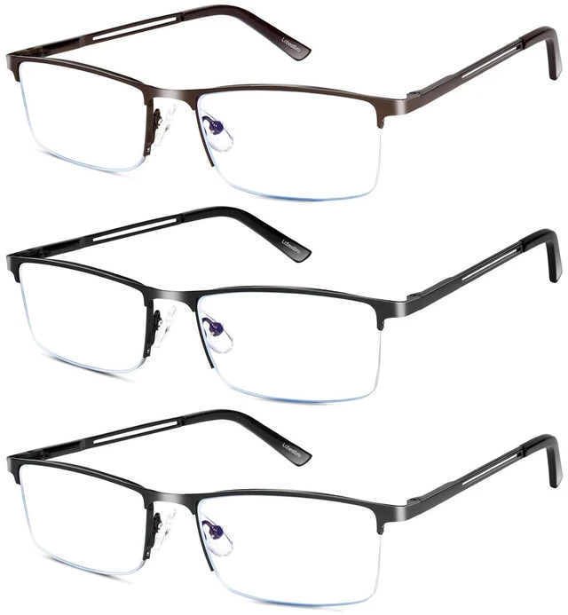 Main image of Reading Glasses for Men, 1.5 Blue Light Blocking Reading Glasses Metal Readers
