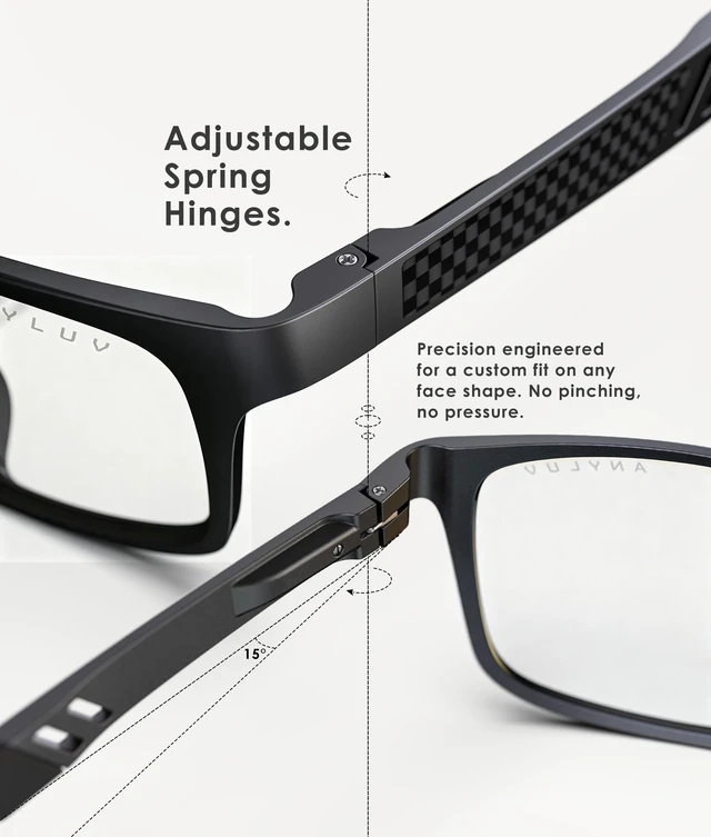 Alt view image 3 of 7 - Blue Light Blocking Glasses Men Computer Gaming Glasses Lightweight Al-Mg Metal Anti Eyestrain Eye Protection Black Clear 0x