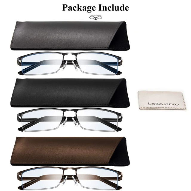 Alt view image 7 of 7 - Reading Glasses for Men, 1.5 Blue Light Blocking Reading Glasses Metal Readers