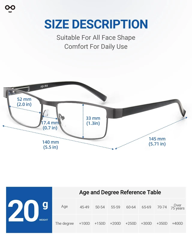 Alt view image 2 of 6 - 5PCS Reading Glasses Men 2.25 Blue Light Blocking Readers | Lightweight metal thin frame for computer work and reading