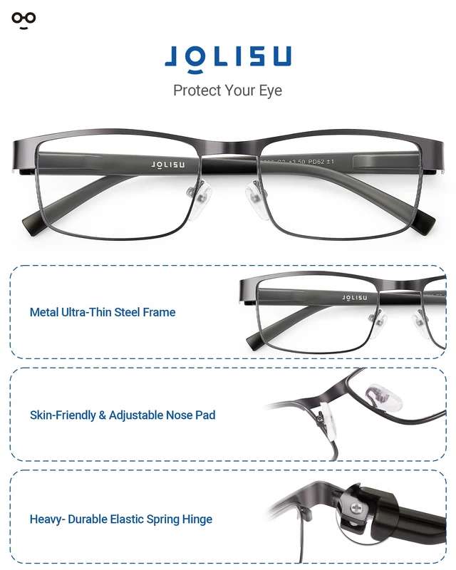 Alt view image 4 of 6 - 5PCS Reading Glasses Men 2.25 Blue Light Blocking Readers | Lightweight metal thin frame for computer work and reading