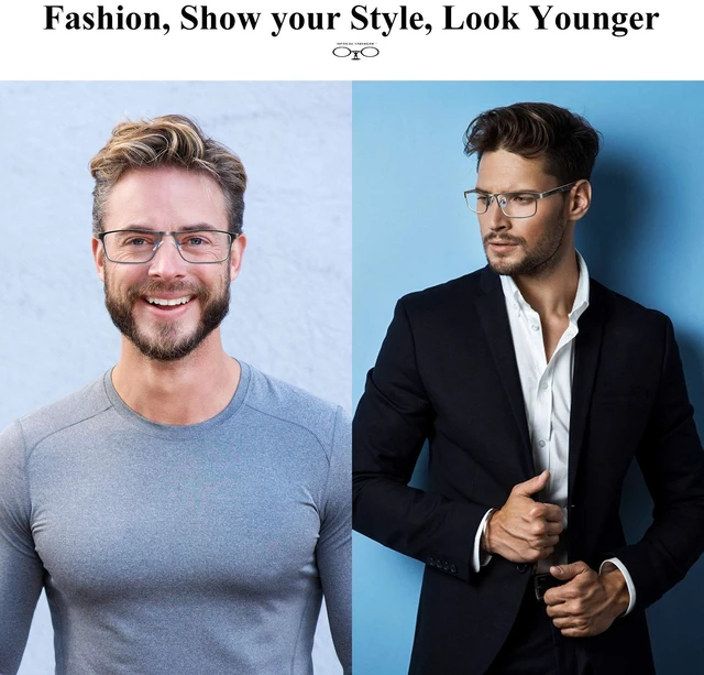 Alt view image 2 of 7 - 3 Pack Business Blue light Blocking Reading Glasses for Men, 1.5 Metal Readers