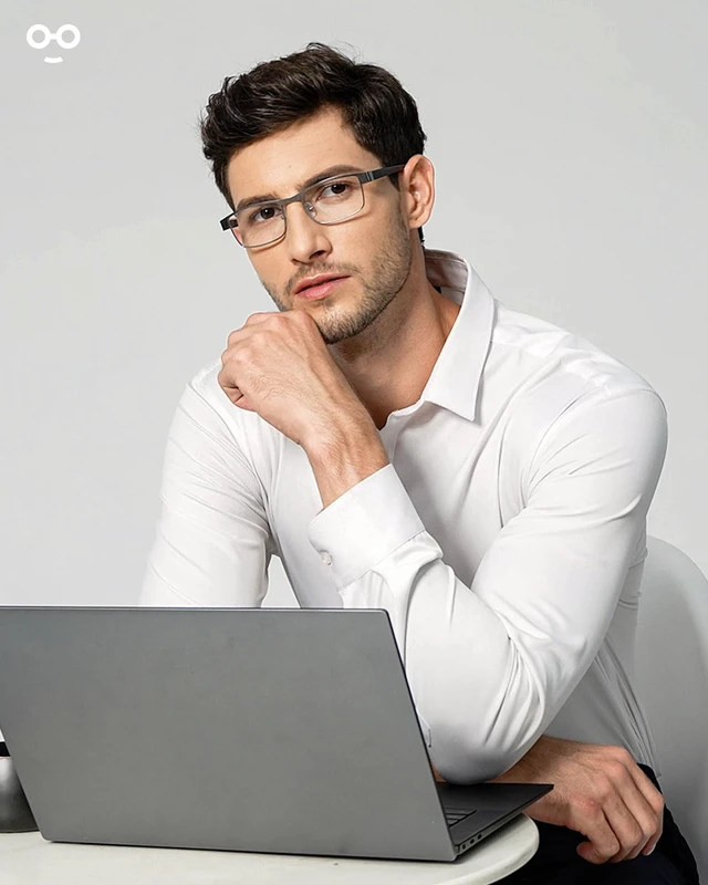 Alt view image 6 of 6 - 5PCS Reading Glasses Men 2.25 Blue Light Blocking Readers | Lightweight metal thin frame for computer work and reading