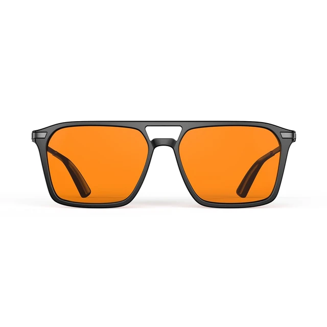 Main image of 100% Orange Blue Light Blocking Glasses, Retro 70s Style | Amber Tint Gaming Glasses for Better Sleep/Eyes Strain/Light Sensitive-Ultra Light & Spring Hinges for Better Comfort