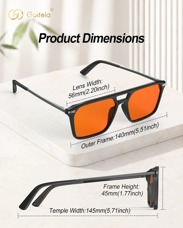 Alt view image 6 of 7 - 100% Orange Blue Light Blocking Glasses, Retro 70s Style | Amber Tint Gaming Glasses for Better Sleep/Eyes Strain/Light Sensitive-Ultra Light & Spring Hinges for Better Comfort