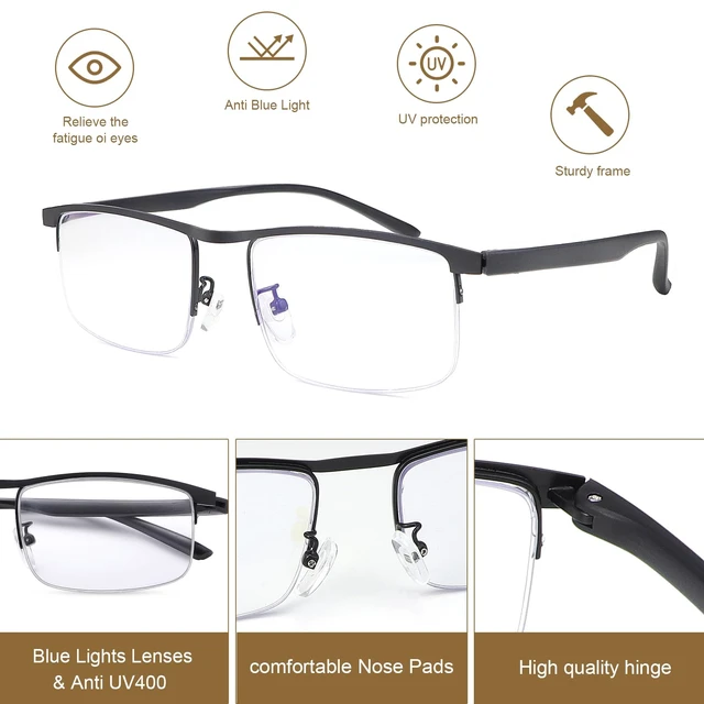 Alt view image 4 of 6 - Photochromic Blue Light Blocking Glasses UV400 Anti Eyestrain Computer Gaming Blue Light Screen Blocker Glasses Clear Lens Anti Glare Eye Protection Eyewear for Men Women
