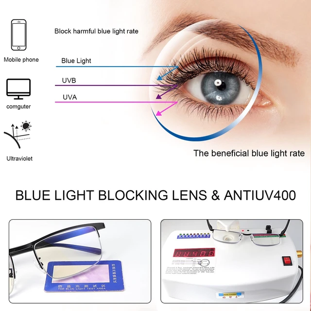 Alt view image 5 of 6 - Photochromic Blue Light Blocking Glasses UV400 Anti Eyestrain Computer Gaming Blue Light Screen Blocker Glasses Clear Lens Anti Glare Eye Protection Eyewear for Men Women