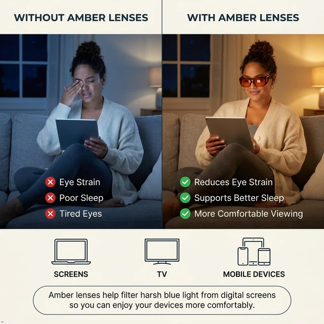Alt view image 3 of 7 - Amber Blue Light Blocking Glasses,for Women Men,Blockers,Fit over Orange Blueblockers Woman,Mens Tinted Computer Gaming Screen Bluelight Blocker,Anti/Filter Blue-light,Oversized,Sleep Womens
