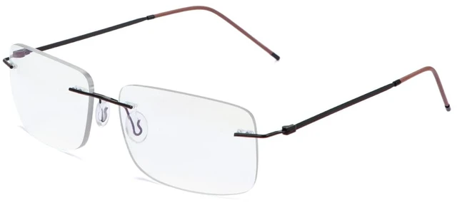 Alt view image 6 of 6 - Rimless Progressive Multifocus Reading Glasses Blue Light Blocking No Line Multifocal Computer Readers for Women Men Rectangular Eyewear Titanium Lightweight Magnification Presbyopia Eyeglasses