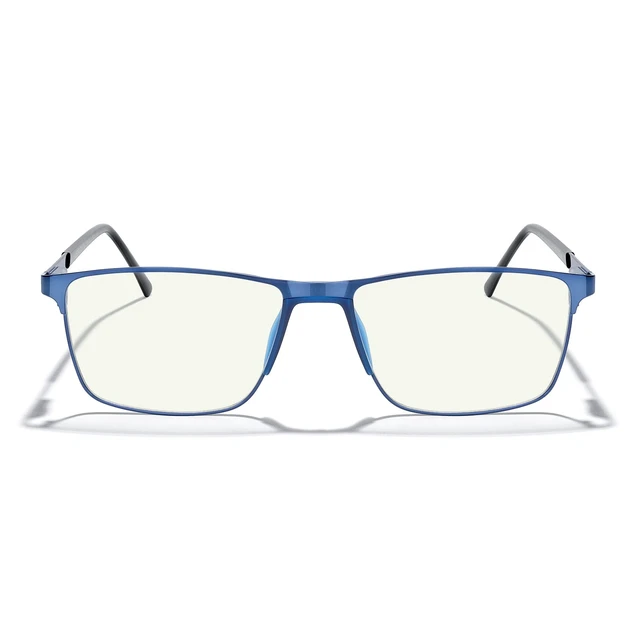Alt view image 2 of 7 - Square Reading Glasses For Men S2001 - Blue Light Blocking | Spring Hinges | Durable Alloy Material | Scratch-Resistant Resin Lenses | Integrated Nose Pads | Ideal for Computer & Reading