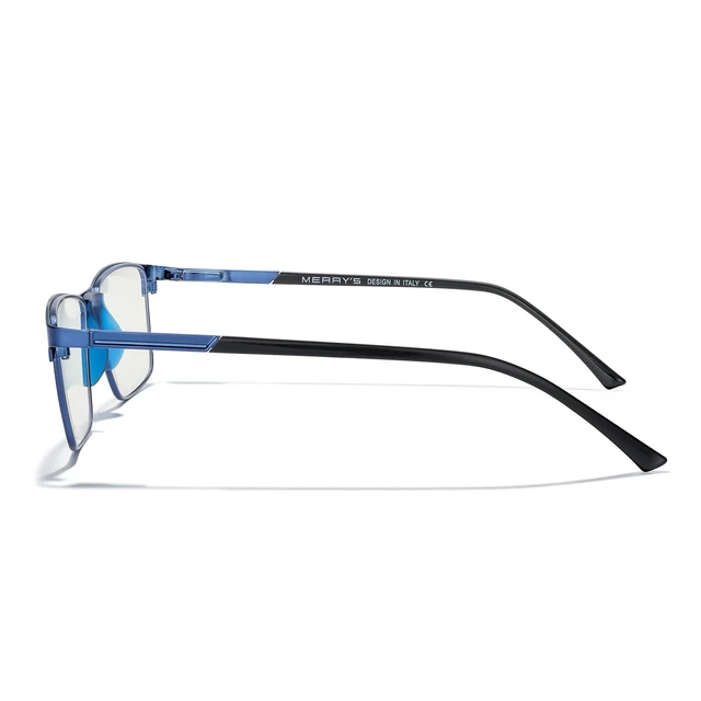 Alt view image 3 of 7 - Square Reading Glasses For Men S2001 - Blue Light Blocking | Spring Hinges | Durable Alloy Material | Scratch-Resistant Resin Lenses | Integrated Nose Pads | Ideal for Computer & Reading