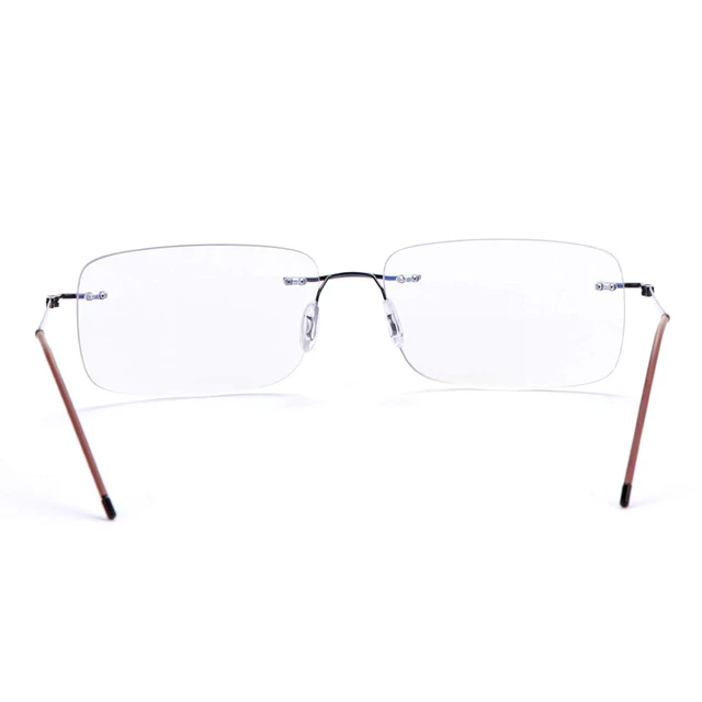 Alt view image 7 of 7 - Rimless Progressive Multifocus Reading Glasses Blue Light Blocking No Line Multifocal Computer Readers for Women Men Unisex Rectangular Eyewear Titanium Lightweight Magnification Presbyopia Eyeglasses