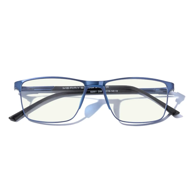 Alt view image 6 of 7 - Square Reading Glasses For Men S2001 - Blue Light Blocking | Spring Hinges | Durable Alloy Material | Scratch-Resistant Resin Lenses | Integrated Nose Pads | Ideal for Computer & Reading