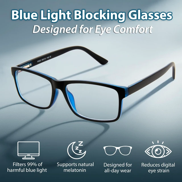 Alt view image 2 of 7 - Light Blocking Glasses For Men/Women Anti-Fatigue Computer Monitor Gaming Glasses Reduce Eye Strain Game Glasses