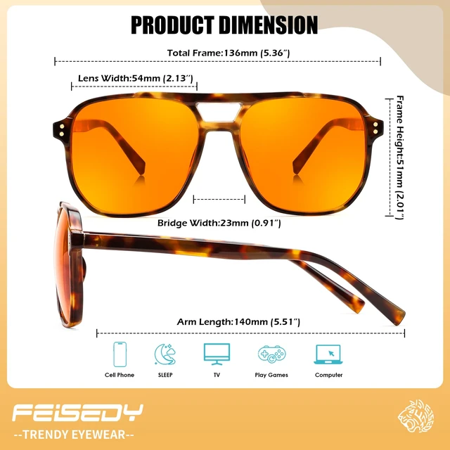 Alt view image 6 of 7 - Amber Blue Light Glasses for Computer Gaming Anti Eyestrain Sleep Glasses G2835 Tortoise