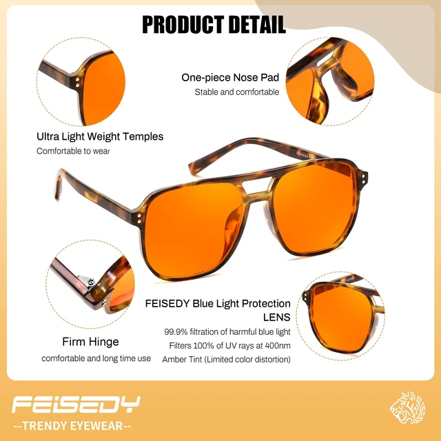 Alt view image 5 of 7 - Amber Blue Light Glasses for Computer Gaming Anti Eyestrain Sleep Glasses G2835 Tortoise