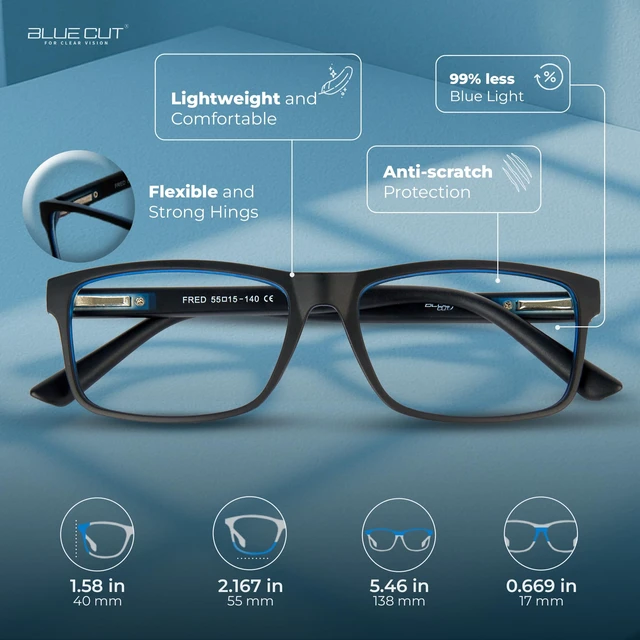 Alt view image 3 of 7 - Light Blocking Glasses For Men/Women Anti-Fatigue Computer Monitor Gaming Glasses Reduce Eye Strain Game Glasses