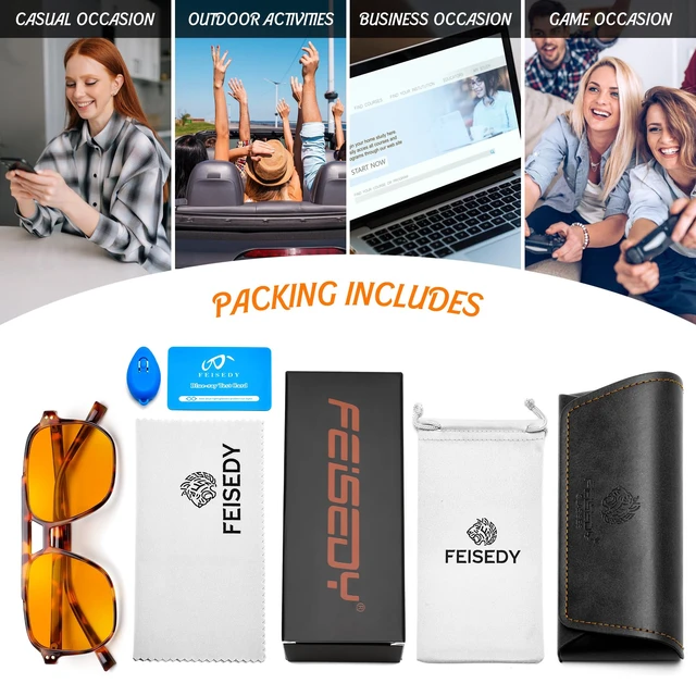 Alt view image 7 of 7 - Amber Blue Light Glasses for Computer Gaming Anti Eyestrain Sleep Glasses G2835 Tortoise