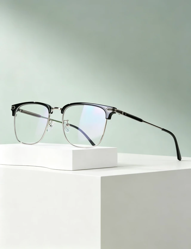 Alt view image 6 of 7 - Blue Light Glasses Men Computer Eye Protection Anti Eyestrain | Browline Metal Computer Glasses Women with Clear Lens and Anti Glare,Black, Rectangular