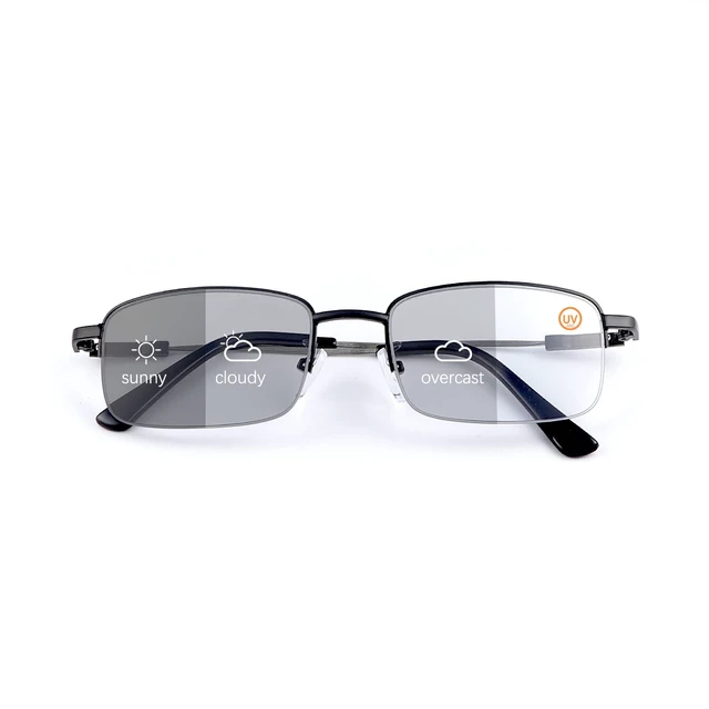 Main image of Photochromic Progressive Multifocus Reading Sunglasses UV400 Protection Multifocal Trifocal Transition Anti UV Top Clear Sun Readers Blue Light Blocking Computer Glasses for Women Men Eyewear
