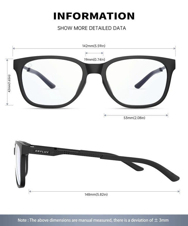 Alt view image 3 of 7 - Blue Light Glasses Men, Metal Bluelight Computer Gaming Glasses | Lightweight Mens Blue Light Blocking, Stylish Square Frame with Premium Metal Temple for Eyestrain Relief & Screen Protection