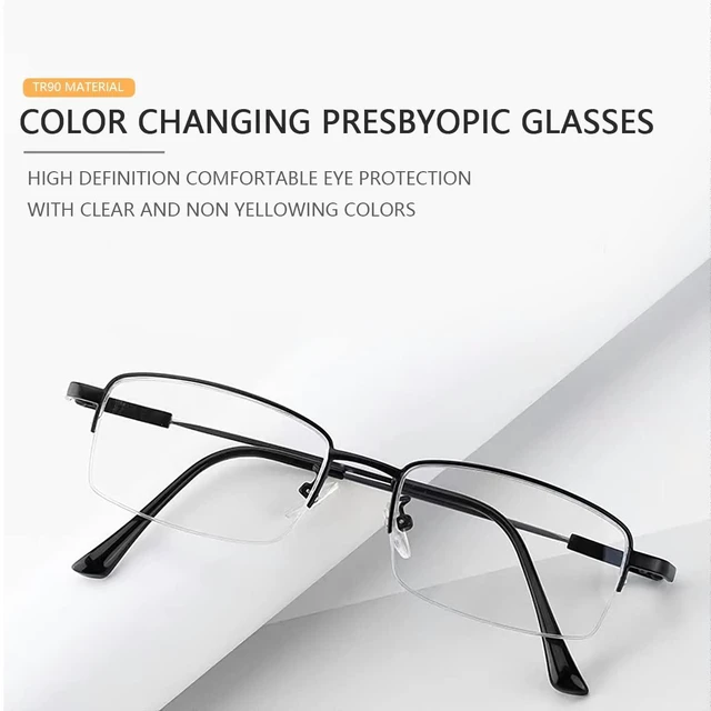 Alt view image 5 of 6 - Photochromic Progressive Multifocus Reading Sunglasses UV400 Protection Multifocal Trifocal Transition Anti UV Top Clear Sun Readers Blue Light Blocking Computer Glasses for Women Men Eyewear
