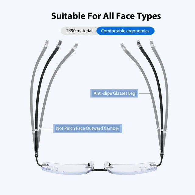 Alt view image 6 of 7 - Photochromic Progressive Multifocal Blue Light Reading Glasses Unisex | Flexible Lightweight Frame, UV Protection, Transition Lenses, Sunglasses, Driving & Reading, Readers for Men and Women