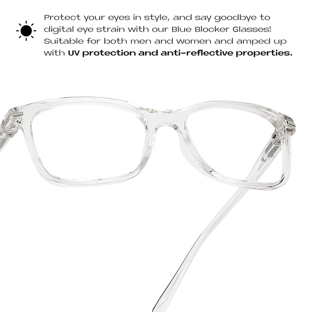 Alt view image 4 of 7 - Blue Light Blocking Glasses Thin Reflective Lens, Anti-Glare Computer Eyeglasses, UV Protection, Eye Strain Relief (Clear, 1.75 Magnification)