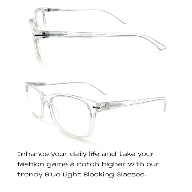 Alt view image 3 of 7 - Blue Light Blocking Glasses Thin Reflective Lens, Anti-Glare Computer Eyeglasses, UV Protection, Eye Strain Relief (Clear, 1.75 Magnification)