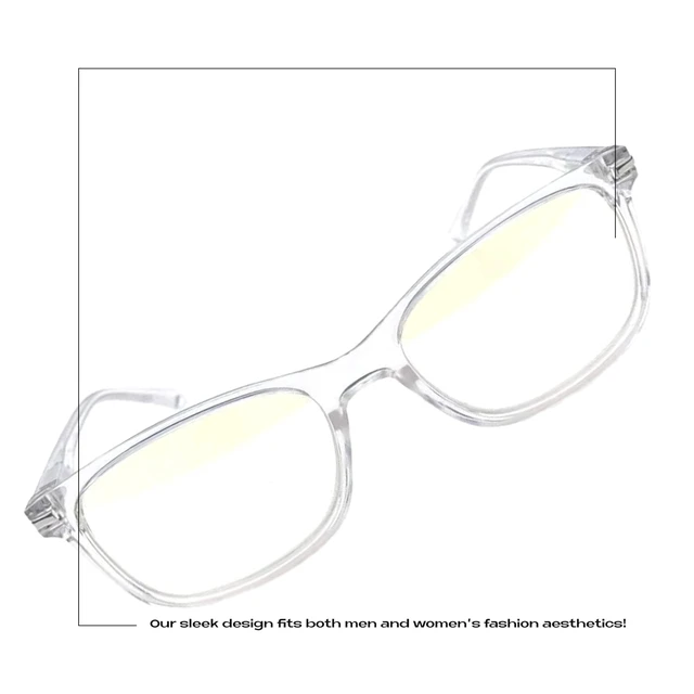 Alt view image 6 of 7 - Blue Light Blocking Glasses Thin Reflective Lens, Anti-Glare Computer Eyeglasses, UV Protection, Eye Strain Relief (Clear, 1.75 Magnification)