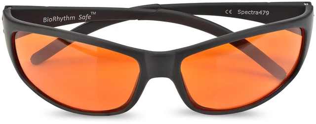 Alt view image 2 of 7 - Blue Light Blocking Amber Glasses for Sleep 99.9 Percent Effective - Nighttime Eye Wear - Special Orange Tinted Glasses Help You Sleep and Relax Your Eyes