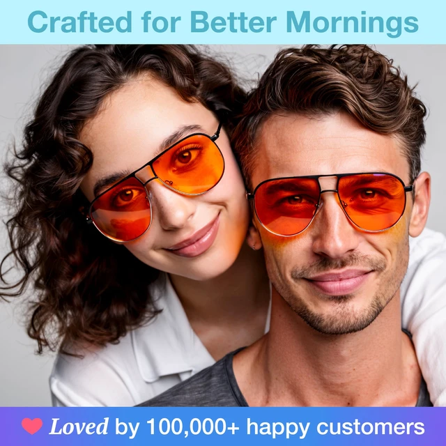 Alt view image 5 of 7 - Orange Aviator Blue Light Blocking Glasses for Better Sleep - 97% Premium Metal Classic Aviators Computer Migraine Glasses for Women & Men - Amber Gaming Glasses - Blue Light Blocker Anti Eye Strain