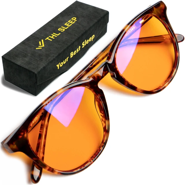 Main image of Orange Blue Light Blocking Glasses for Better Sleep - 99.5% Premium Acetate Amber Orange Computer Migraine Glasses for Women & Men - Amber fl 41 TV Gaming Blue Light Blockers for Eye Strain & Fatigue