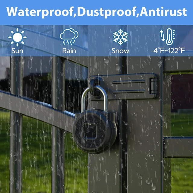 Alt view image 6 of 7 - Fingerprint Padlock,Fingerprint Locker Lock,Biometric Smart Padlock Outdoor Waterproof Pad Lock for Locker Gym Fence Gate Toolbox Case Storage