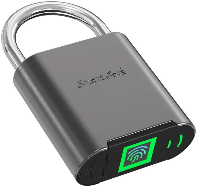 Main image of Smart Fingerprint Padlock with Backup Electronic Key, 0.5s Fast Biometric Gym Locker Lock, IP66 Waterproof Heavy Duty Anti-Theft Lock for Outdoor Gate, School, Shed, Fence, Storage Unit, Toolbox