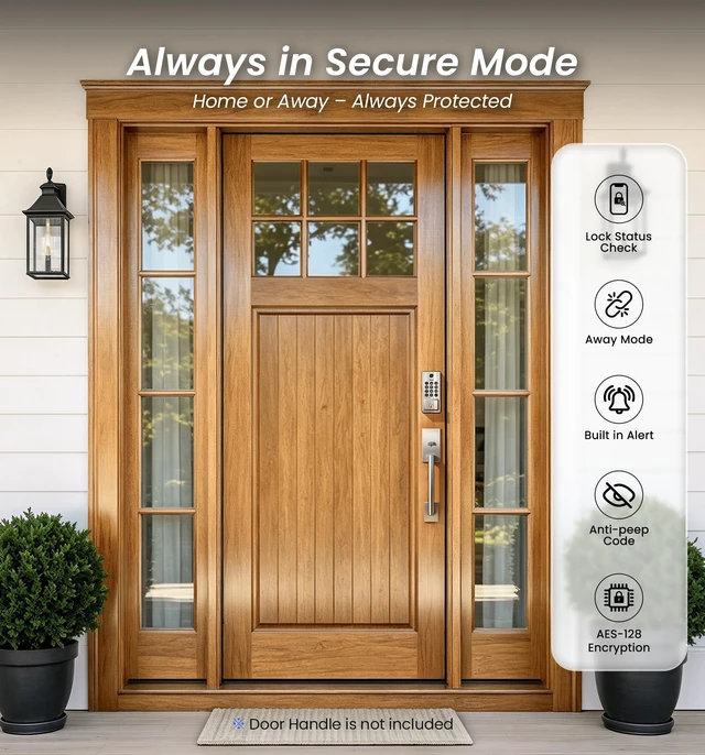 Alt view image 7 of 7 - DK012W WiFi Smart Fingerprint Deadbolt Front Door Lock, Satin Nickel | Built in Wi-Fi, Remote APP Control, Alexa Compatible, Auto Lock, IP65 Waterproof, Keyless Entry, Electronic Backlit Keypad