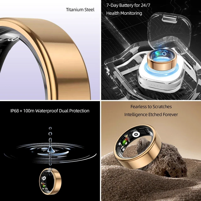 Alt view image 5 of 7 - Smart Ring for Women & Men Fitness Sleep Heart Tracker | No Subscription, 5-Day Battery, Heart Rate, Stress, Sleep & Activity Monitoring, IP68 Waterproof, iOS & Android Compatible