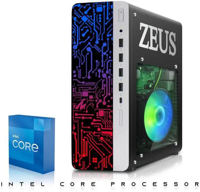 Alt view image 3 of 7 - TechMagnet Zeus Pro 9 Gaming Desktop PC, Intel i5, GT 1030, 16GB RAM, 256GB SSD+1TB HDD, RGB Keyboard & Mouse, Speaker, Headphone, Webcam, Win 11