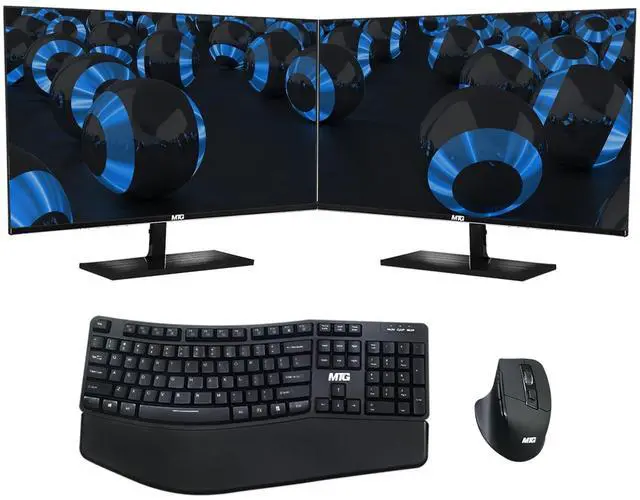 Main image of TechMagnet Cheetah 6 All-in-One PC, i5-6, 8GB RAM, 120GB SSD, Win 11, Dual 22 Inch Monitor, Wireless Ergonomic KBM, USB WiFi BT, Desktop Computers for Home, Office & Study