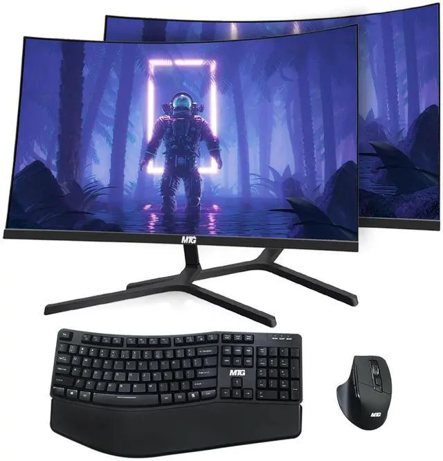 Main image of TechMagnet Cheetah 6 All-in-One PC, i5-6, 16GB RAM, 240GB SSD, Win 11, Dual 24 Inch Monitor, Wireless Ergonomic KBM, USB WiFi BT, Desktop Computers for Home, Office & Study