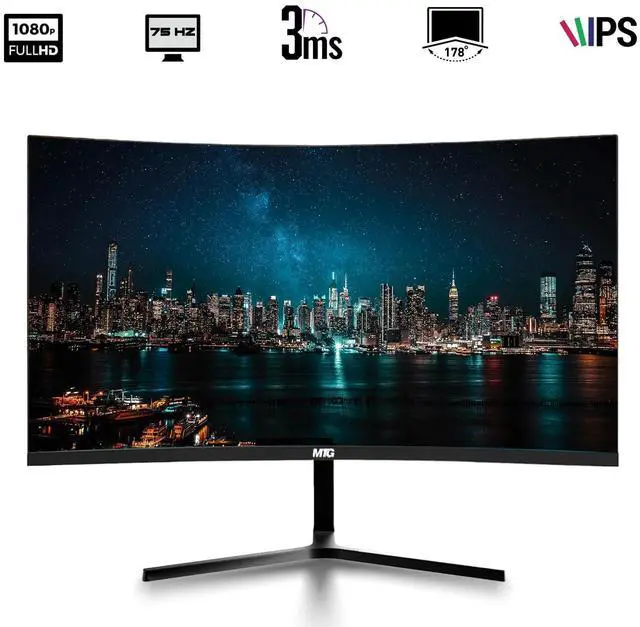 Alt view image 2 of 7 - TechMagnet Cheetah 6 All-in-One PC, i5-6 8GB RAM, 120GB SSD, Win 11, 24 Inch Curved Monitor, Wireless Ergonomic KBM, USB WiFi BT, Desktop Computers for Home, Office & Study
